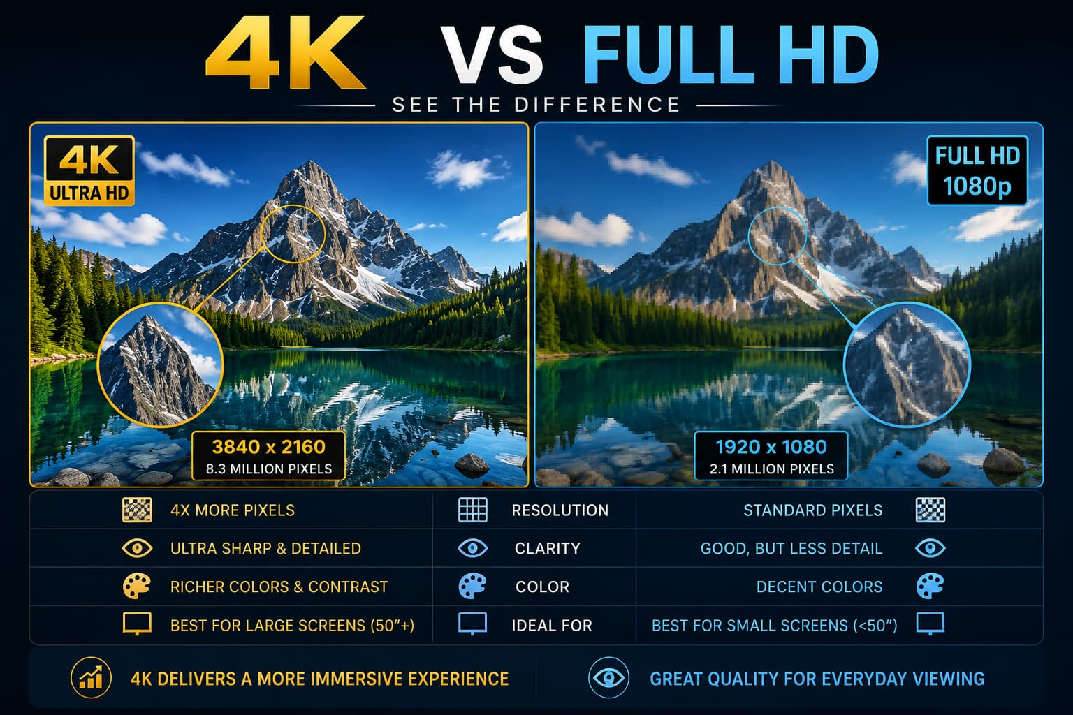 IPTV 4K UHD compared with Full HD resolution