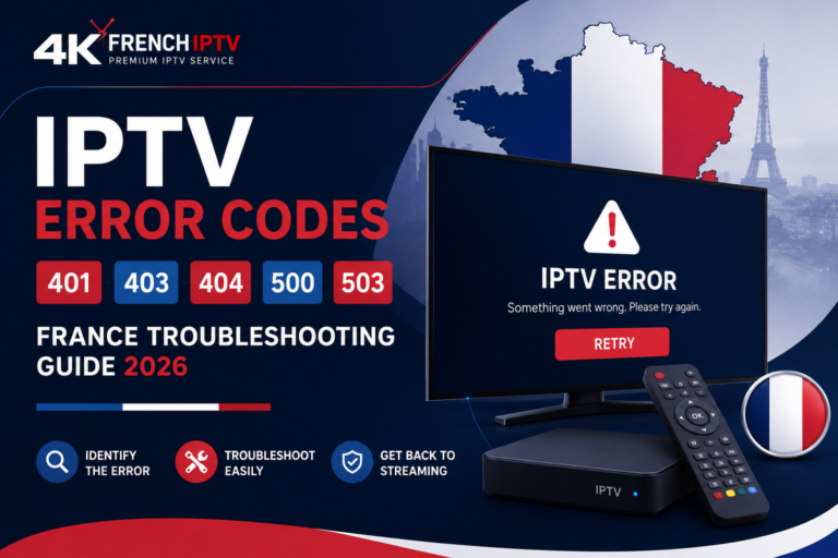 IPTV Error Codes 401, 403, 404, 500 & 503 France Troubleshooting Guide 2026