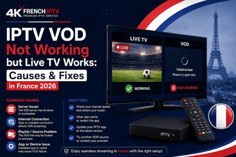 IPTV VOD Not Working but Live TV Works: Causes & Fixes in France 2026