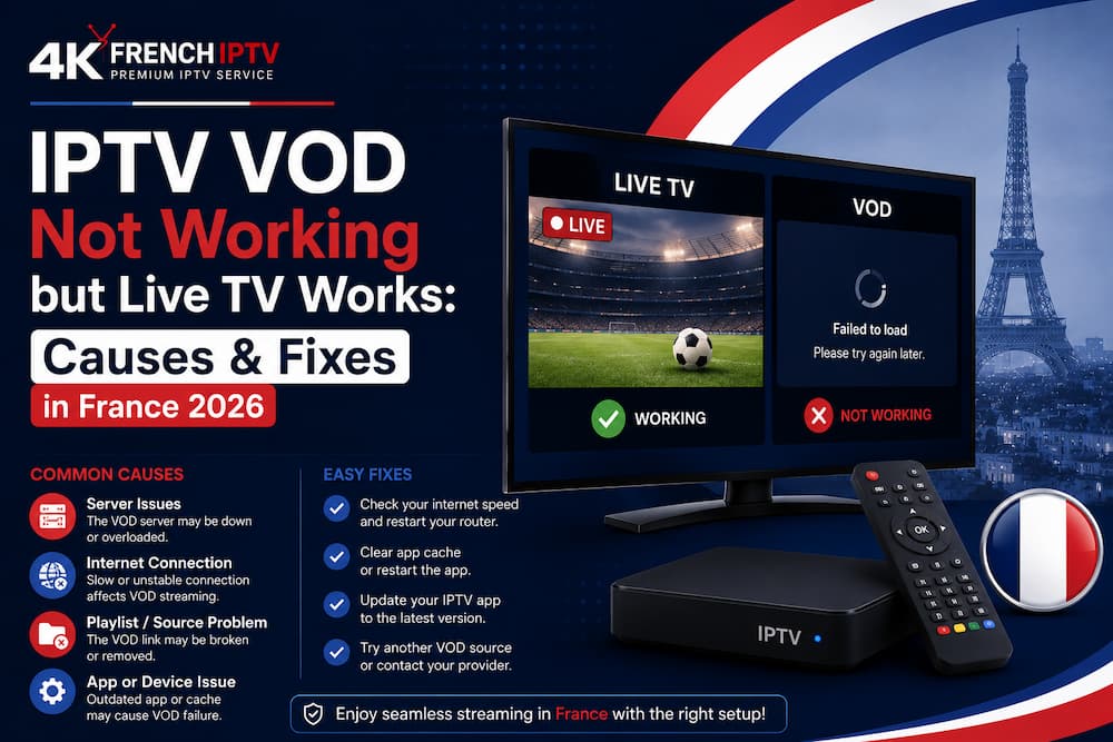 IPTV VOD Not Working but Live TV Works: Causes & Fixes in France 2026